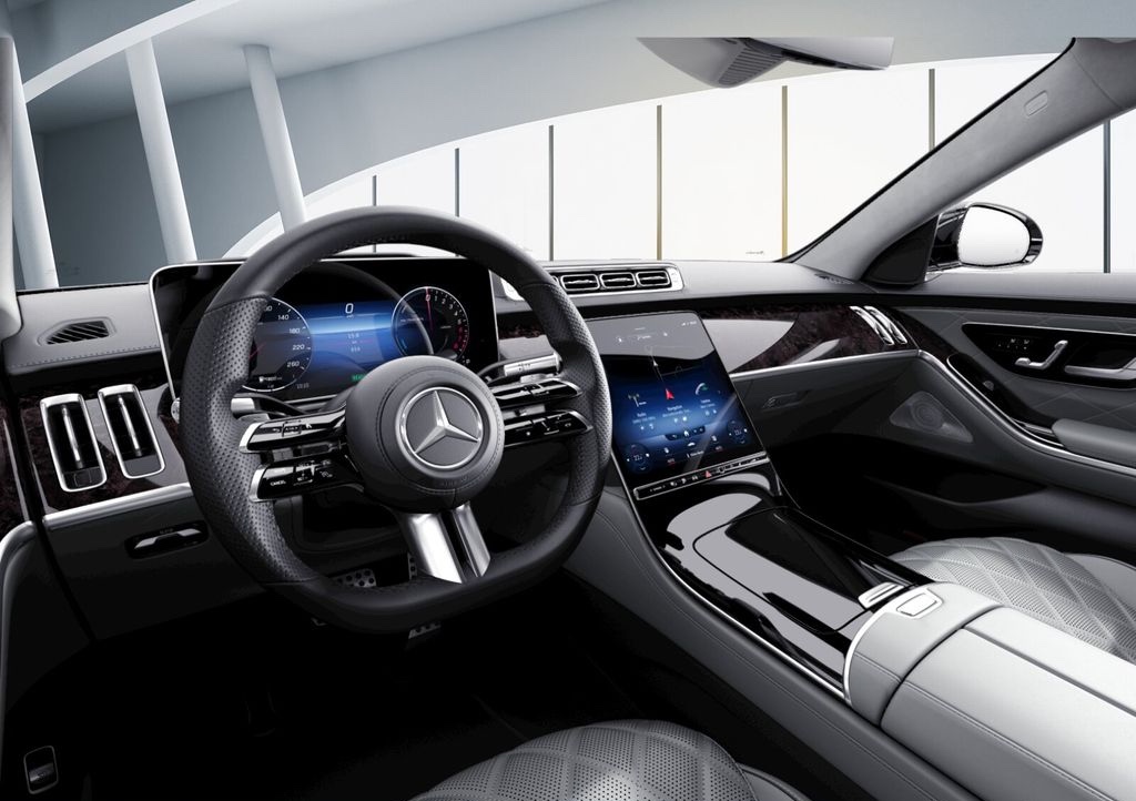 Mercedes S 580e HYBRID 4MATIC AMG LONG | německé předváděcí auto skladem | hybrid 517 koní | šedá s šedou kůží | maximální výbava | skvělá cena | nákup online | auto eshop AUTOiBUY.com